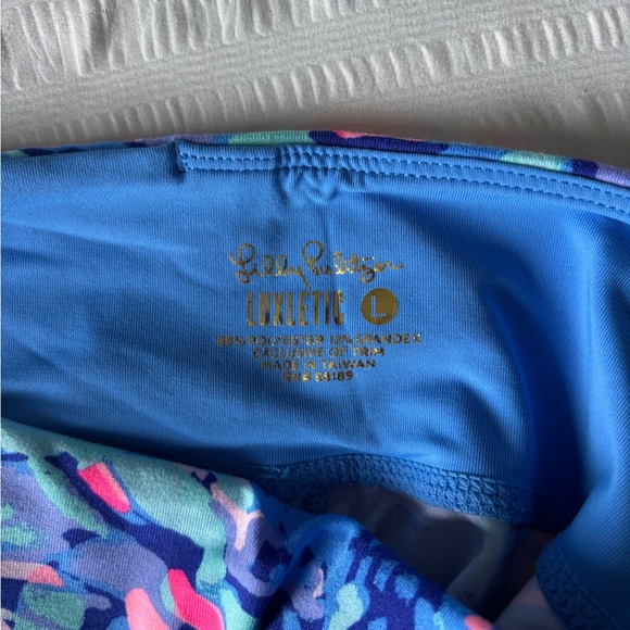 Lilly Pulitzer Blue and Pink Floral Leggings - Picture 2 of 2